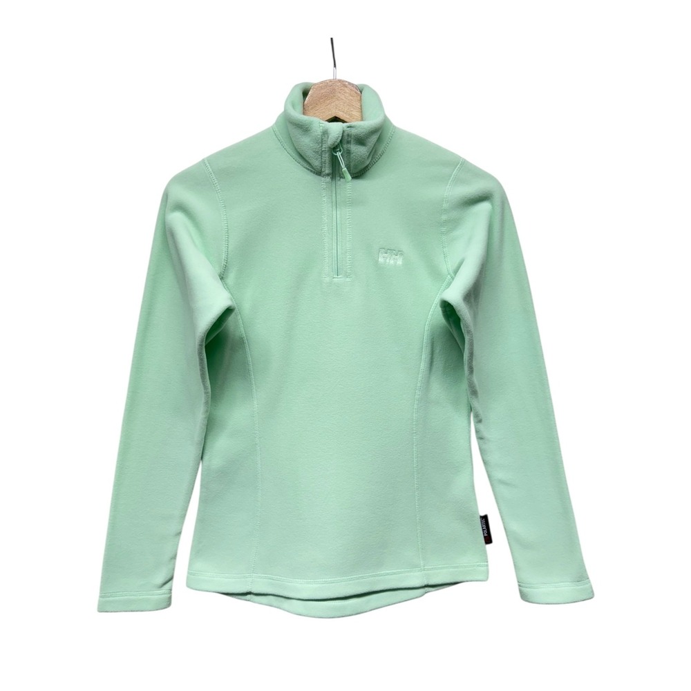 Helly‎ Hansen Women Lightweight Fleece Jacket Mint Green 1/4 Zip Polartec Sz XS